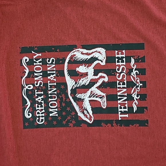 💥3for$12💥 Great Smoky Mountains Red T-Shirt Unisex Size Small - Picture 3 of 4
